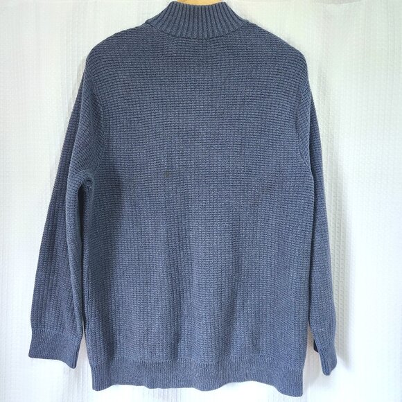 Denver Hayes Cardigan Sweater Mens Size XL Blue Knit Full Zip Long Sleeve - Picture 2 of 12